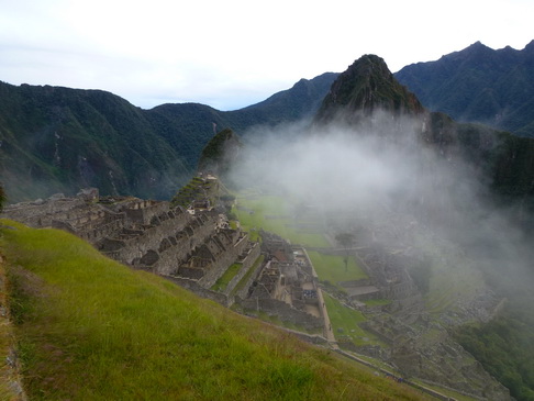 Aguas Calientes Sumaq Machu Picchu foggy teracces