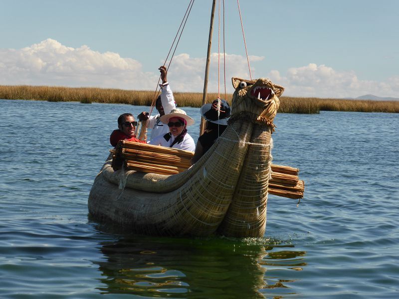 uros schilfboot thor heyerdahl angeln netzangeln auf dem Titikakasee