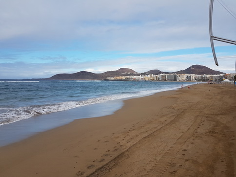 Las Palmas Gran Canaria Canaria Playa Canteras Playa de las Canteras   langer goldener Sandstrand 