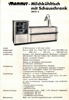 Milchk�hltisch mit Schauschrank Mammut MKTS 6