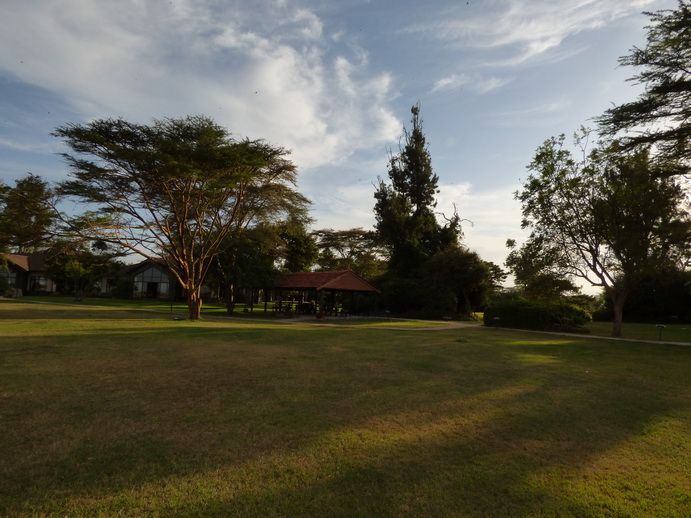 National Park Hotel Sweetwaters Serena Camp, Mount Kenya National Park 1 row tents facing waterhole: 