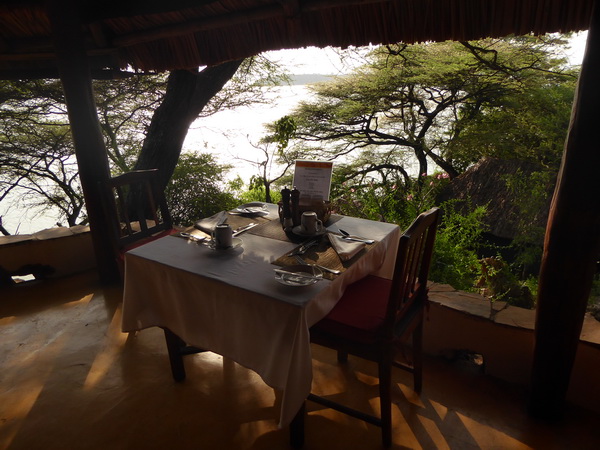  Kenia  Lake Baringo Island Camp Dining