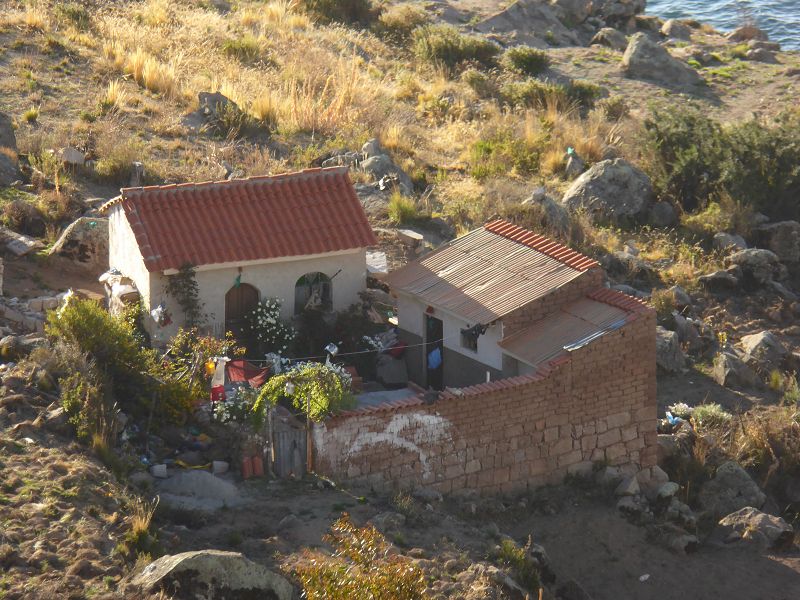 Bolivien  Copacabana  Lago Titicaca Titicacasee Aufstieg zum Kalvarienberg Inka als Heiliger Berg