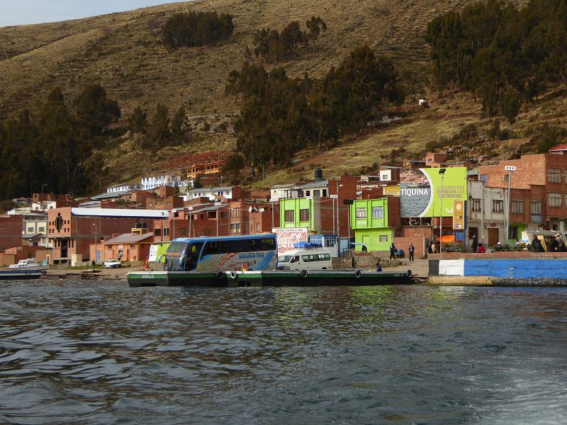 Fahrt nach Tiahuanaco Pukara Kultur  Fähre in Tiquina Bolivien  Estrecho de Tiquina Ruta National 2