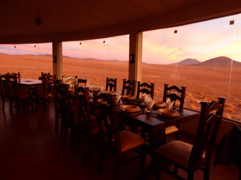 Bolivien Salar Anden Andes Salzsee Saltlake  Hotel Tayka del Desierto auf 4600 m 