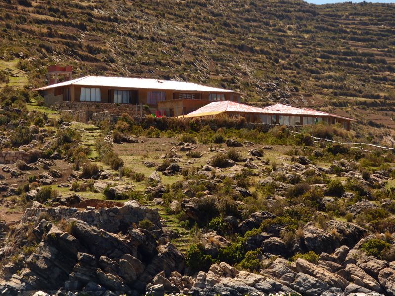 Bolivien  Copacabana  Lago Titicaca Titicacasee  Isla del Sol Isla de Luna Campesinos Kartoffelanbau auf 3800 m 