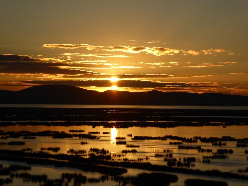 Peru Puno Lago Lago Titicaca Titicacasee Schilfinsel Uros Sonnenaufgang Peru Puno Lago Lago Titicaca Titicacasee Schilfinsel Uros Sonnenaufgang    