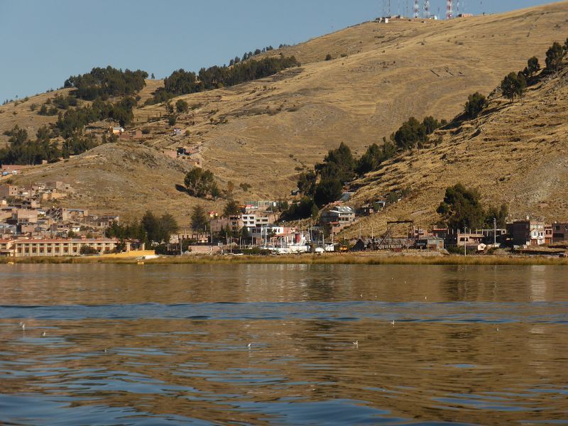Peru Puno Lago Titicaca Titicacasee Bootsfahrt auf dem See