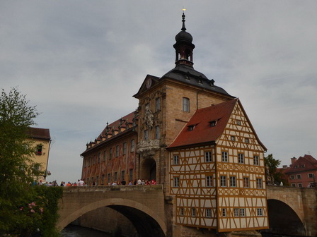 Bamberg an der Regnitz Rathaus auf der Insel