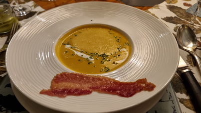 Süsskartoffelsuppe mit Bacon 