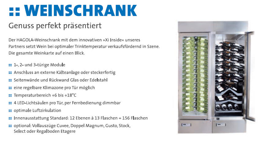 Weinschrank Hagola Xi Inside