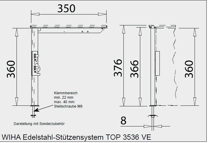 edelstahl stuetzen system