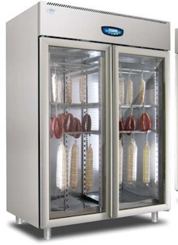 Fleisch oder Käse Reifekühlschrank Dry Ager DX 500 CORNICE Salumeria  Fleischvitrine Corniche Fleischkühlvitrine Corniche CS 180 V