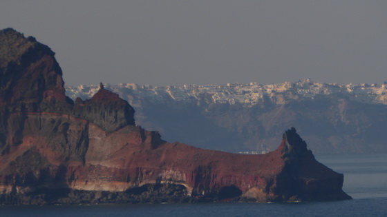 Santorin Nea Kameni Santorin Nea Kameni Ausfahrt aus der Caldera