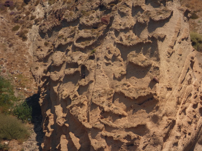 Santorin Felsen Vulkanasche Vulkangestein Felsen