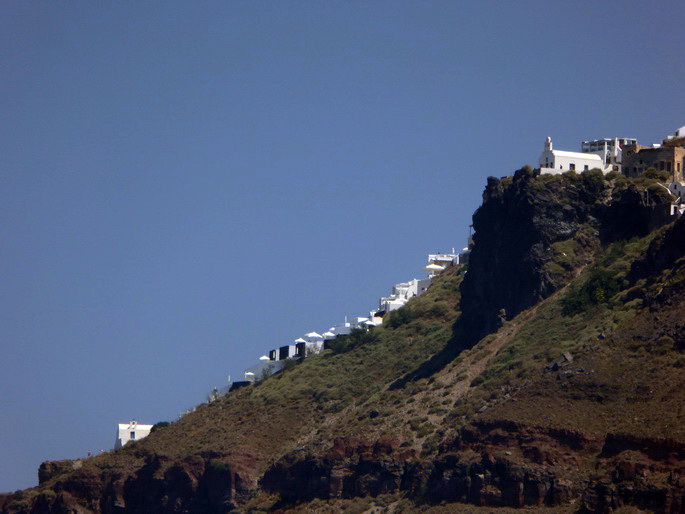 Santorini Santorin Santorin Seilbahn Aufstieg Eselweg 