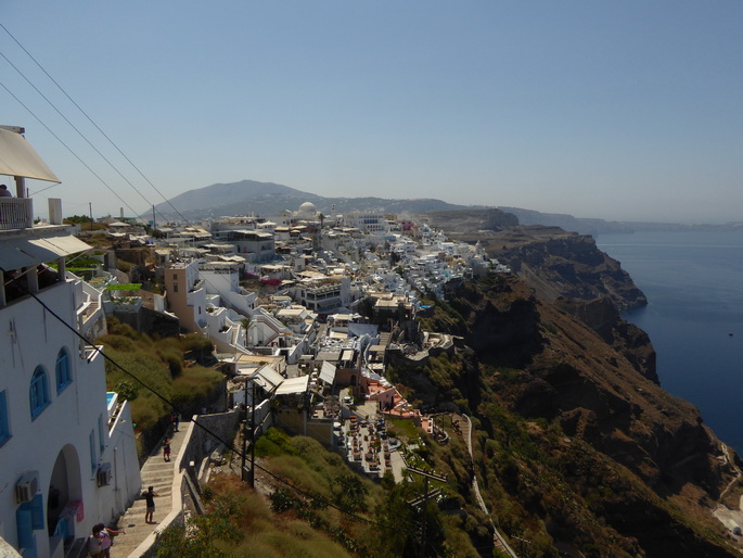 Santorini Santorin Santorin Seilbahn Aufstieg Eselweg 