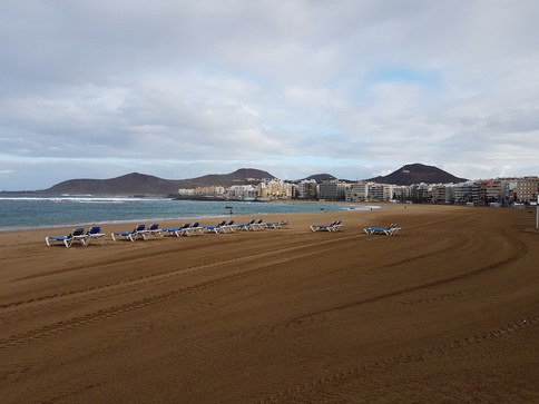 Las Palmas Gran Canaria Canaria Playa Canteras Playa de las Canteras   langer goldener Sandstrand 