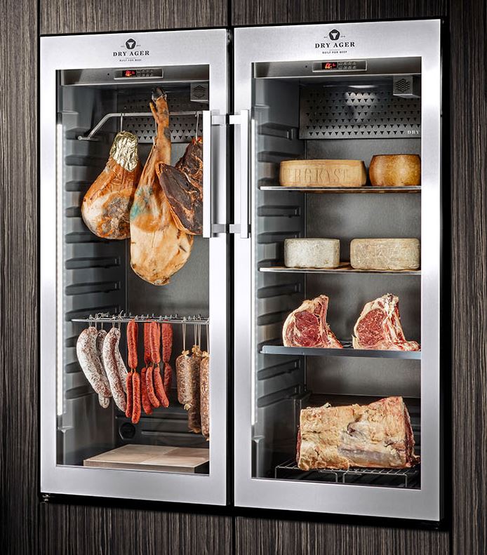 Fleisch oder Käse Reifekühlschrank Dry Ager DX 500 CORNICE Salumeria  Fleischvitrine Corniche Fleischkühlvitrine Corniche CS 180 V