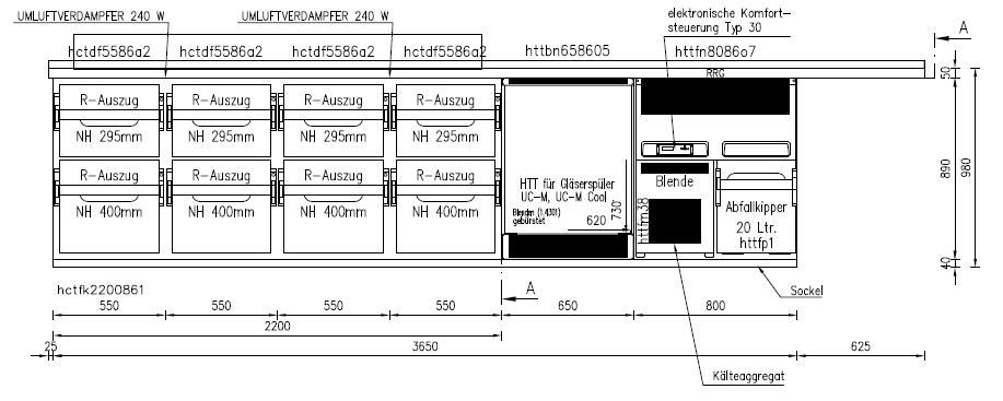 Biertheke mit Spülmaschine